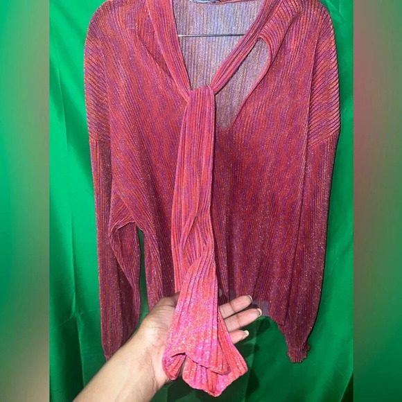 Zara Metallic Blouse size Large - Picture 5 of 9